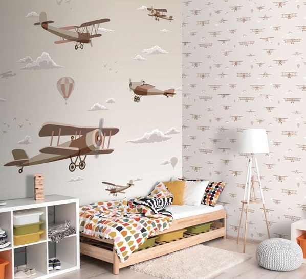 Papel de parede infantil Sambori Aviões